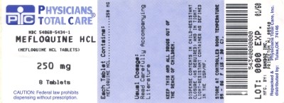 Image Of Mefloquine Hydrochloride Package Label (Mefloquine HCl Package Label)